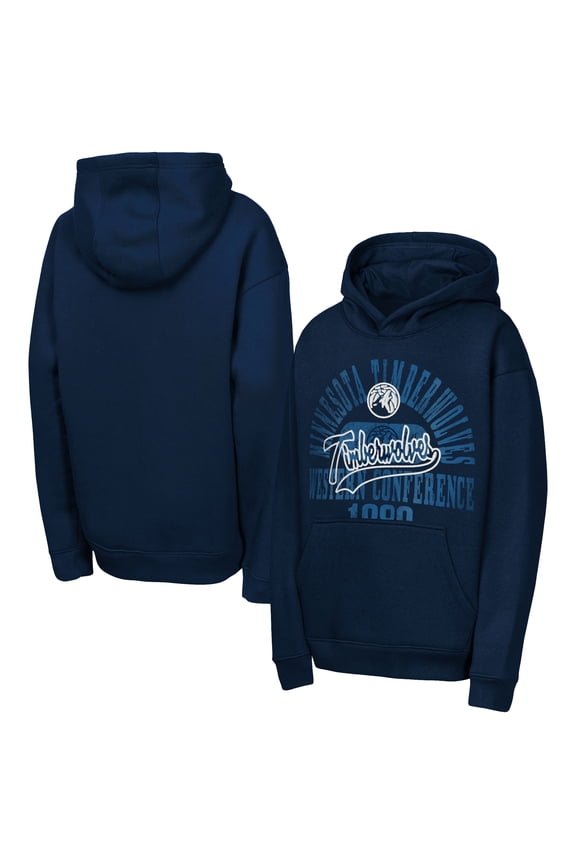 Youth Outerstuff Navy Minnesota Timberwolves Sweep Hoodie