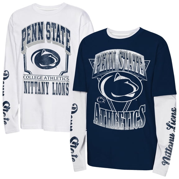 Youth Outerstuff Navy Penn State Nittany Lions The Mix Combo Long Sleeve T-Shirt Set