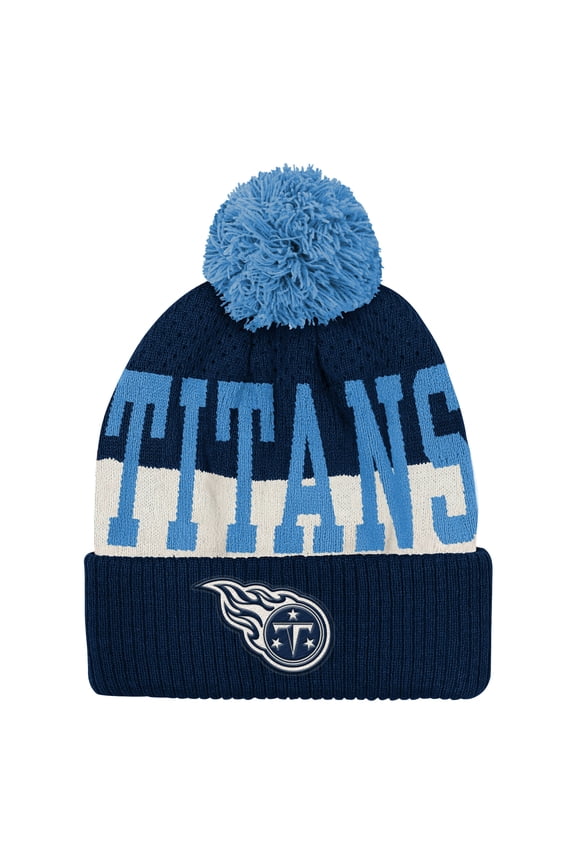 Youth Outerstuff Navy Tennessee Titans Modern Fan Cuffed Knit Hat with Pom