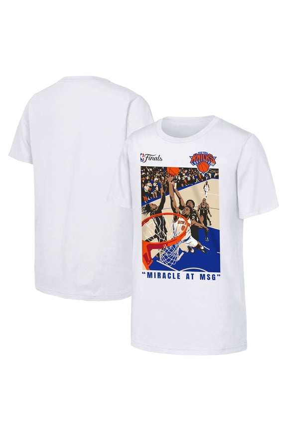 Youth Outerstuff OG Anunoby White New York Knicks 2026 NBA Finals Game 4 Tip-In T-Shirt