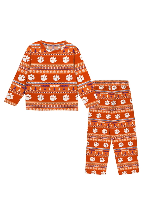 Youth Outerstuff  Orange Clemson Tigers Ugly Sweater Pajama Set
