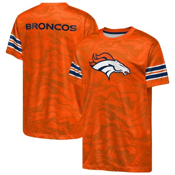 Youth Outerstuff Orange Denver Broncos Slant Route Performance T-Shirt