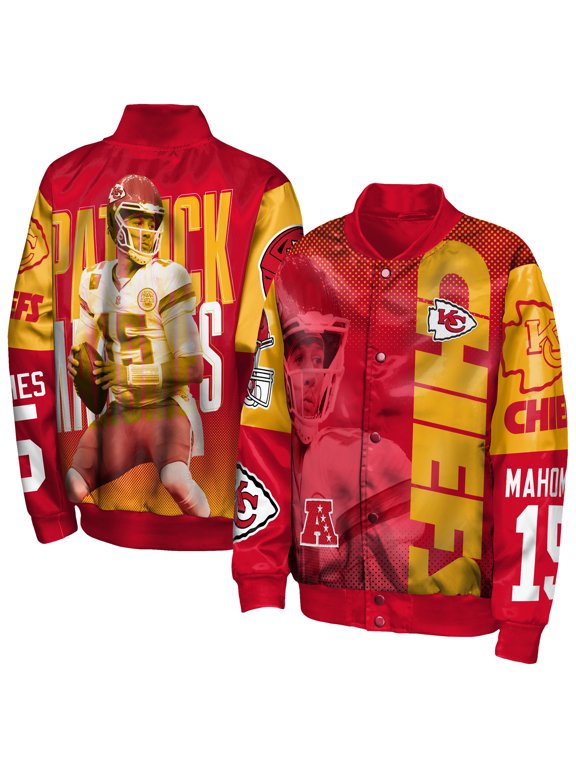 Youth Outerstuff Patrick Mahomes Red Kansas City Chiefs Legendary Full-Snap Satin Jacket