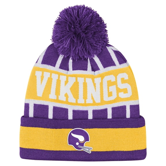 Youth Outerstuff Purple Minnesota Vikings Go Fast Cuffed Knit Hat with Pom