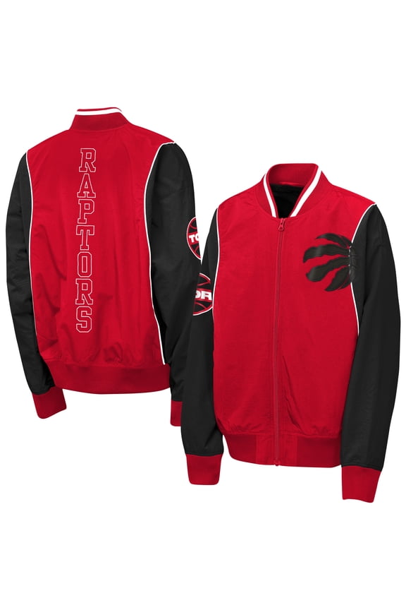 Youth Outerstuff Red/Black Toronto Raptors Two-Pointer Full-Zip Windbreaker