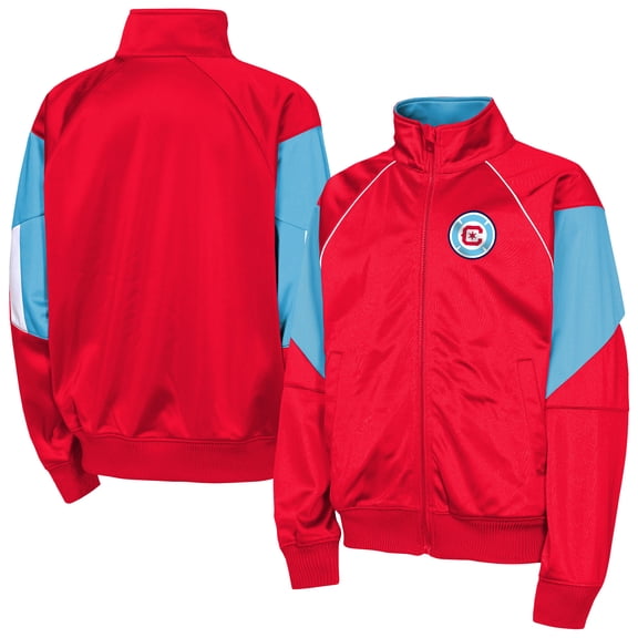 Youth Outerstuff  Red/Blue Chicago Fire Color Blocked Full-Zip Track Jacket
