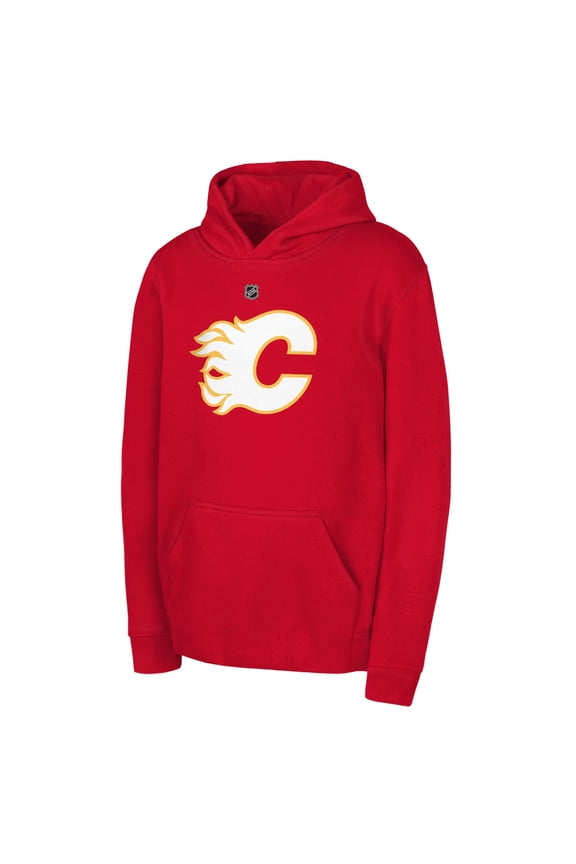 Youth Outerstuff-Red Calgary Flames Primary Logo Pullover Hoodie