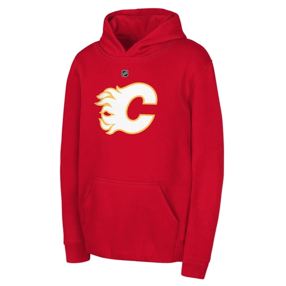Youth Outerstuff-Red Calgary Flames Primary Logo Pullover Hoodie