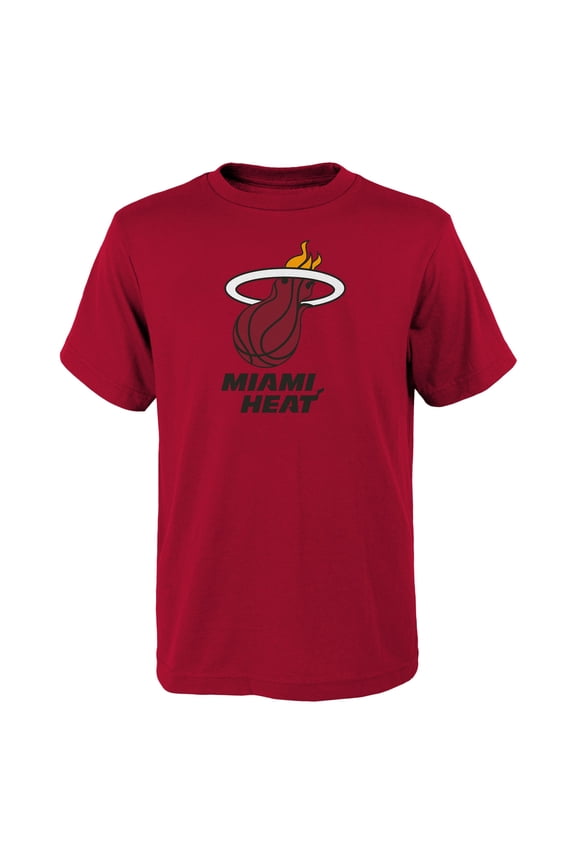 Youth Outerstuff Red Miami Heat Primary Logo T-Shirt