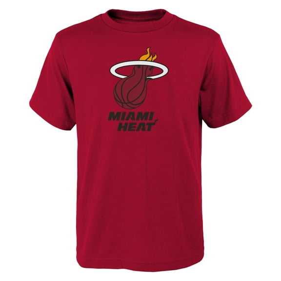 Youth Outerstuff Red Miami Heat Primary Logo T-Shirt