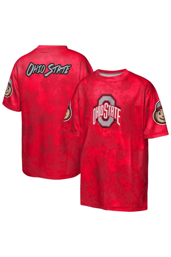 Youth Outerstuff  Scarlet Ohio State Buckeyes Off-Side Sublimated T-Shirt