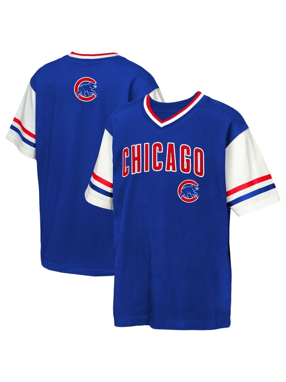 Youth Outerstuff Royal Chicago Cubs Big League Base Runner Ringer T-Shirt