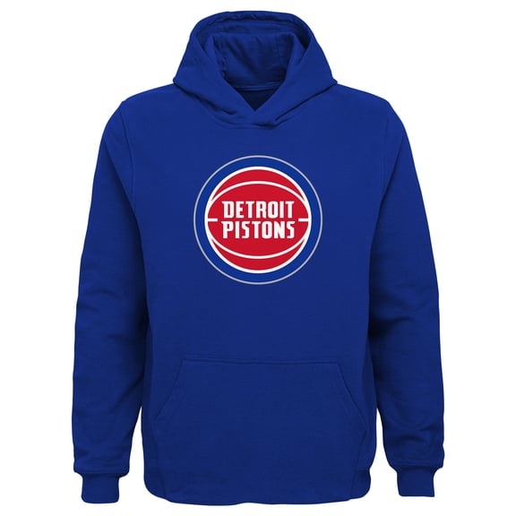 Youth Outerstuff Royal Detroit Pistons Primary Logo Pullover Hoodie