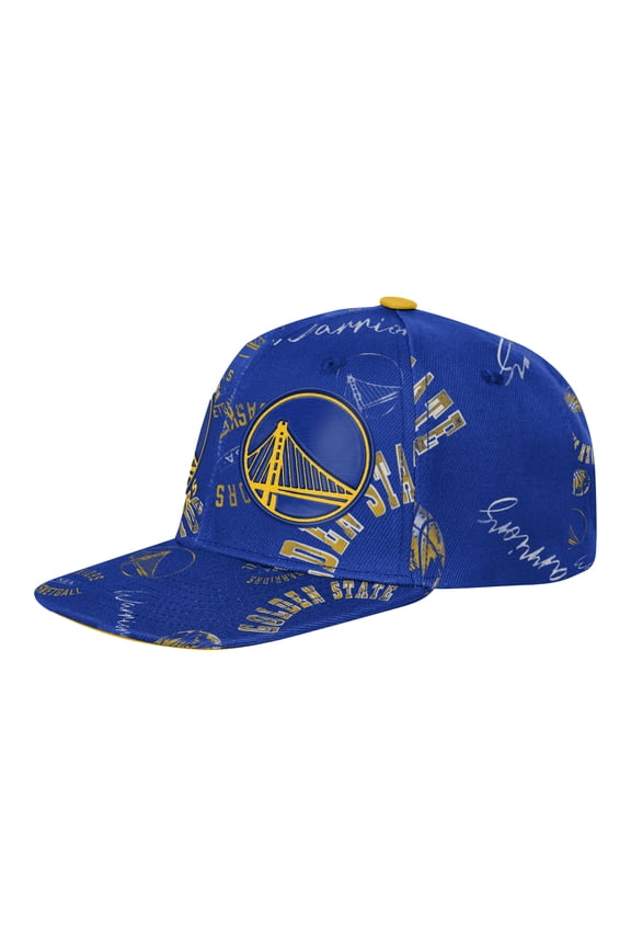 Youth Outerstuff  Royal Golden State Warriors Street Hooper Allover Print Snapback Hat