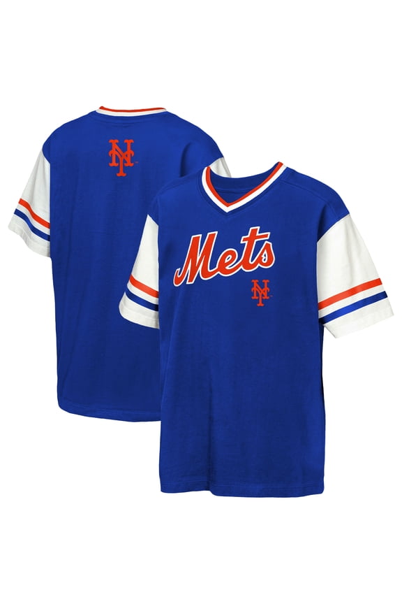 Youth Outerstuff  Royal New York Mets Big League Base Runner Ringer T-Shirt