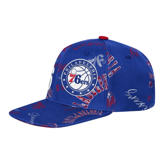 Youth Outerstuff Royal Philadelphia 76ers Street Hooper Allover Print Snapback Hat