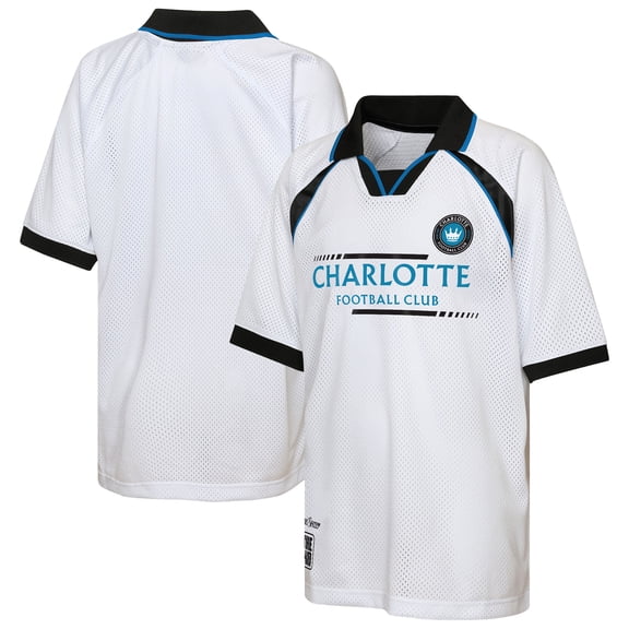 Youth Outerstuff White Charlotte FC Mesh Raglan T-Shirt