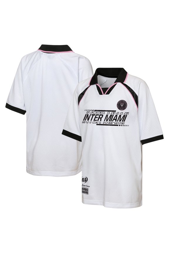 Youth Outerstuff  White Inter Miami CF Mesh Raglan T-Shirt