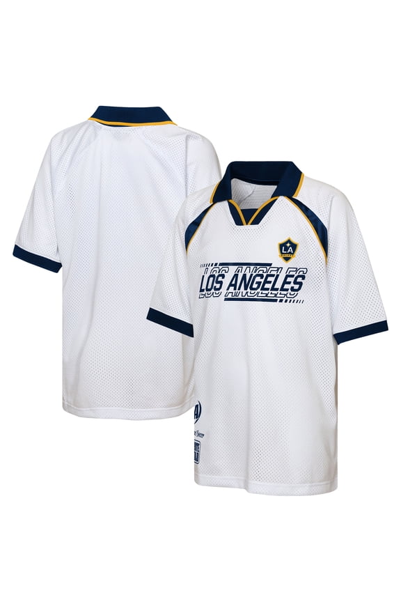 Youth Outerstuff White LA Galaxy Mesh Raglan T-Shirt