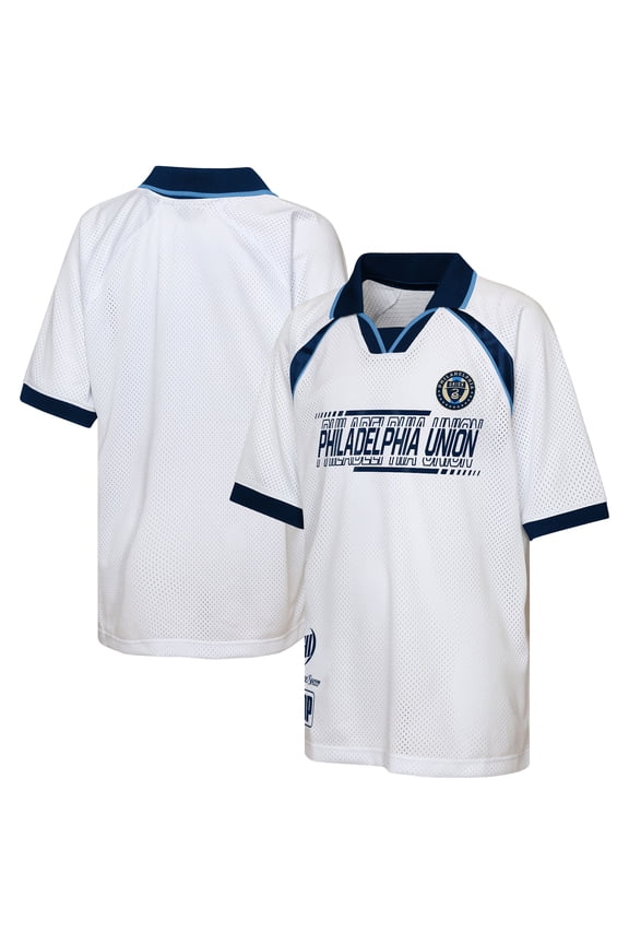 Youth Outerstuff  White Philadelphia Union Mesh Raglan T-Shirt