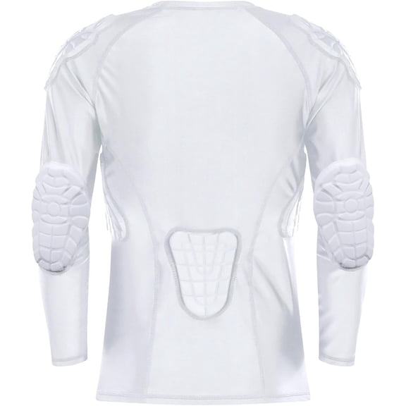 Youth Padded Chest Football Rib Protector Shirt for Baseball Martial Art Padded Compression Shirt Long Sleeve