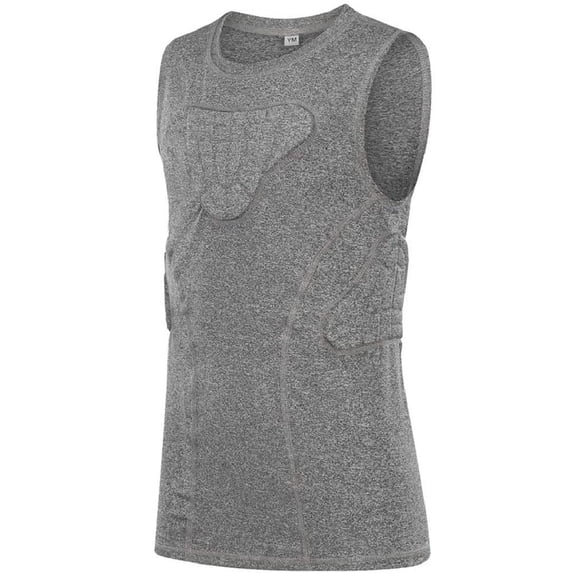 Youth Padded Compression Shirt Vest Chest Rib Protector for Rugby Baseball Football Basketball Lacrosse XL