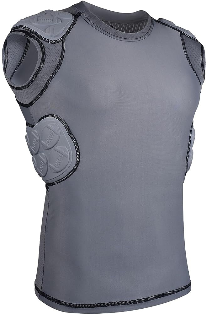 Youth Padded Football Shirt Football Rib Protector With Shoulder