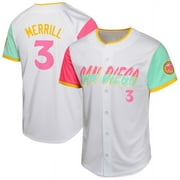 Youth Padres Baseball Team Jackson Merrill#3 Jersey Player T-shirt Classic Sports Short Sleeved Tops Fans Gift Tee Breathable Shirt