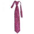 thumbnail image 1 of Youth Paisley Hot Pink Formal Satin Pre-Tied Neck Tie in a Variety of Colors by Spencer J’s Signature Satin Collection, 1 of 5