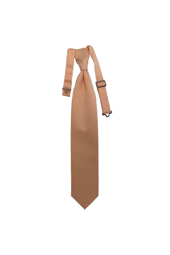 Youth Peach Formal Satin Pre-Tied Neck Tie in a Variety of Colors by Spencer J’s Signature Satin Collection