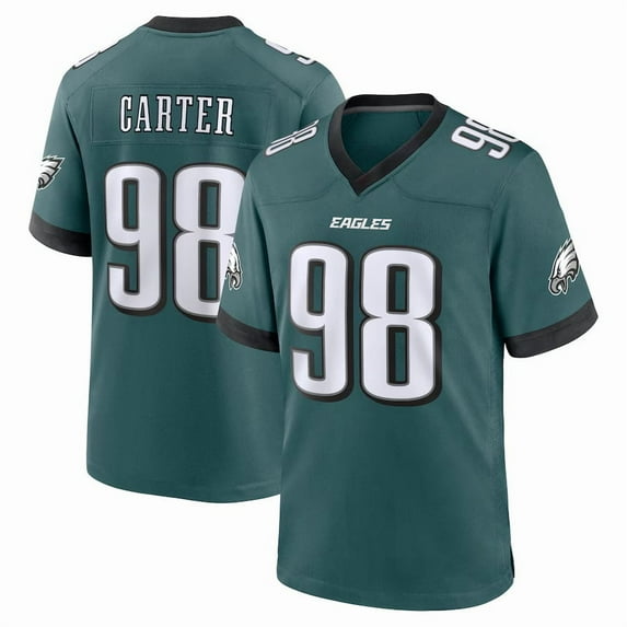 Youth Philadelphia Carter 98 Green Stitched Player T-Shirts Sports Team Game Top, Small