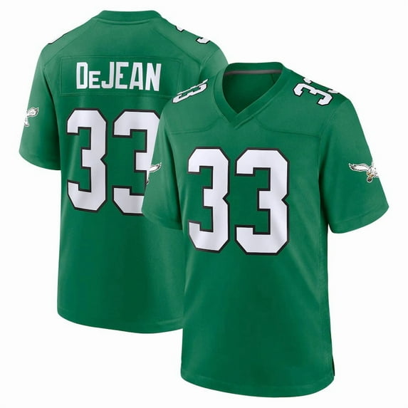 Youth Philadelphia DeJean 33 Kelly Green Stitched Player T-Shirts Sports Team Game Top, Small