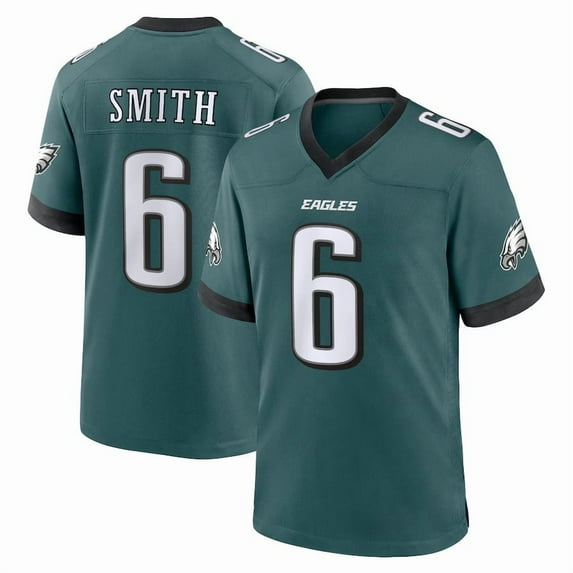 Youth Philadelphia Smith 6 Green Stitched T-Shirts Sports Player Game Top, X-Large