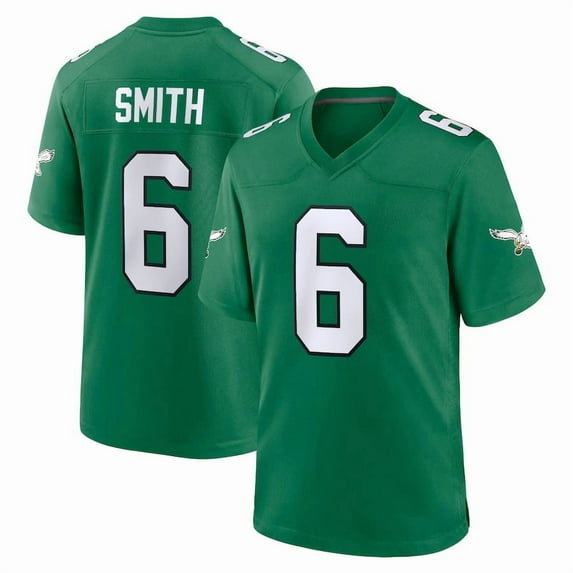 Youth Philadelphia Smith 6 Kelly Green Stitched T-Shirts Sports Player Game Top, Medium