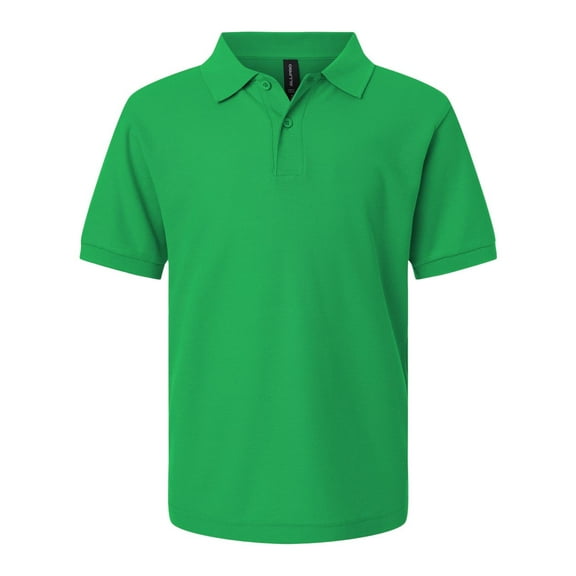 AllPro 62800Y Youth Pique Polo-Kelly Green-S