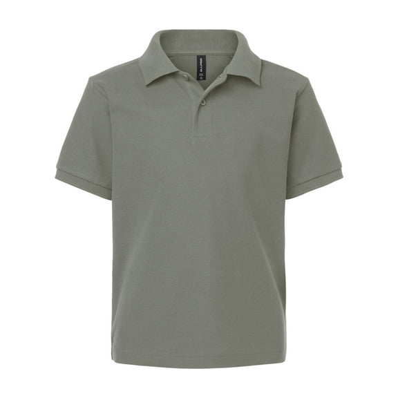 AllPro 62800Y Youth Pique Polo-GREYSTONE-M