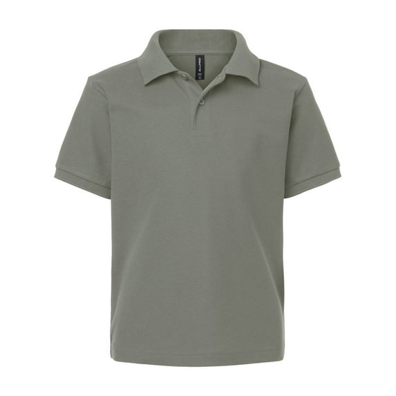 AllPro 62800Y Youth Pique Polo-GREYSTONE-S