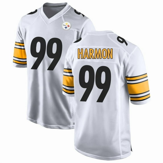 Youth Pittsburgh Harmon 99 White Stitched T-Shirts Sports Player Game Top, Medium