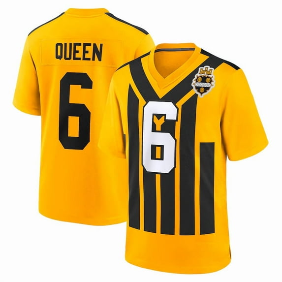 Youth Pittsburgh Queen 6 Gold Stitched T-Shirts Sports Player Game Top, X-Large