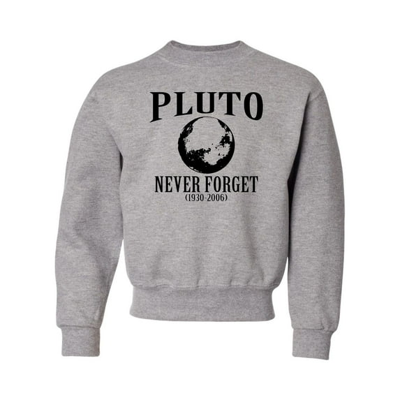 Youth Pluto Never Forget 1930 - 2006 Funny Science Crewneck Sweatshirt