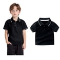 thumbnail image 1 of Youth Polo Shirts for Boys Short Sleeves Kids Black Button down Shirt Boys Collared Shirts Boys Uniform Shirts Boys Clothes 12-13 Years, 1 of 6