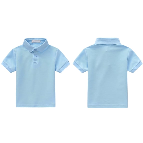 Youth Polo Shirts for Boys Short Sleeves Sky Blue Button down Shirt Boys Collar Shirt School Uniforms Kids Collar Shirts Boys 12-13 Years