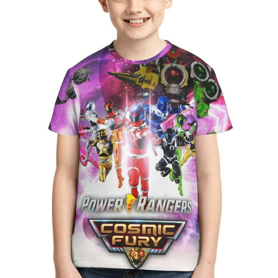Youth Power Rangers T-Shirt 3d Printed Crewneck Graphic Short Sleeve Tees For Boys Girls