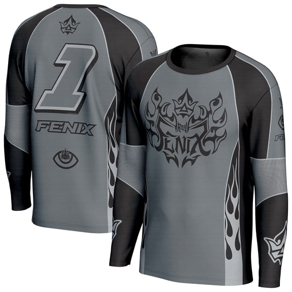 Youth ProSphere Gray/Black Rey Fenix Motocross Long Sleeve Jersey