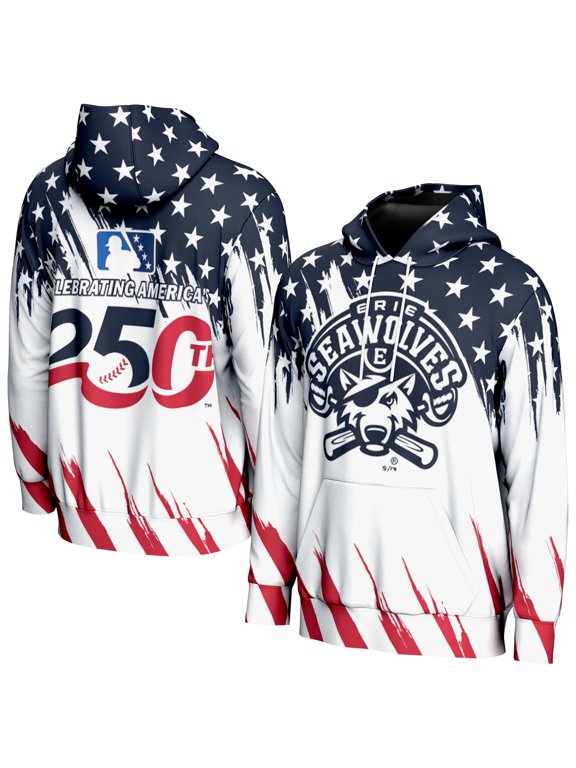 Youth ProSphere White Erie SeaWolves Lightweight 250 Americana Hoodie