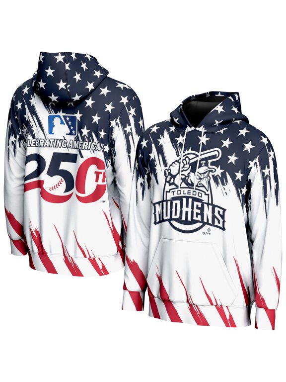 Youth ProSphere White Toledo Mud Hens Lightweight 250 Americana Hoodie