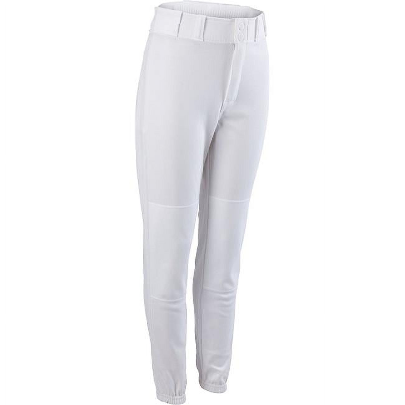 Youth Pull Up Baseball Pant Poly, White Extra Large