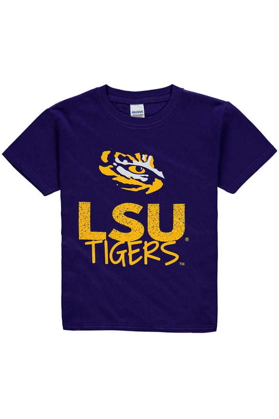 Youth Purple LSU Tigers Crew Neck T-Shirt