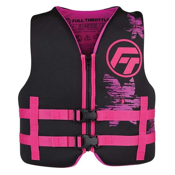 Youth Rapid-Dry Life Jacket, Pink & Black