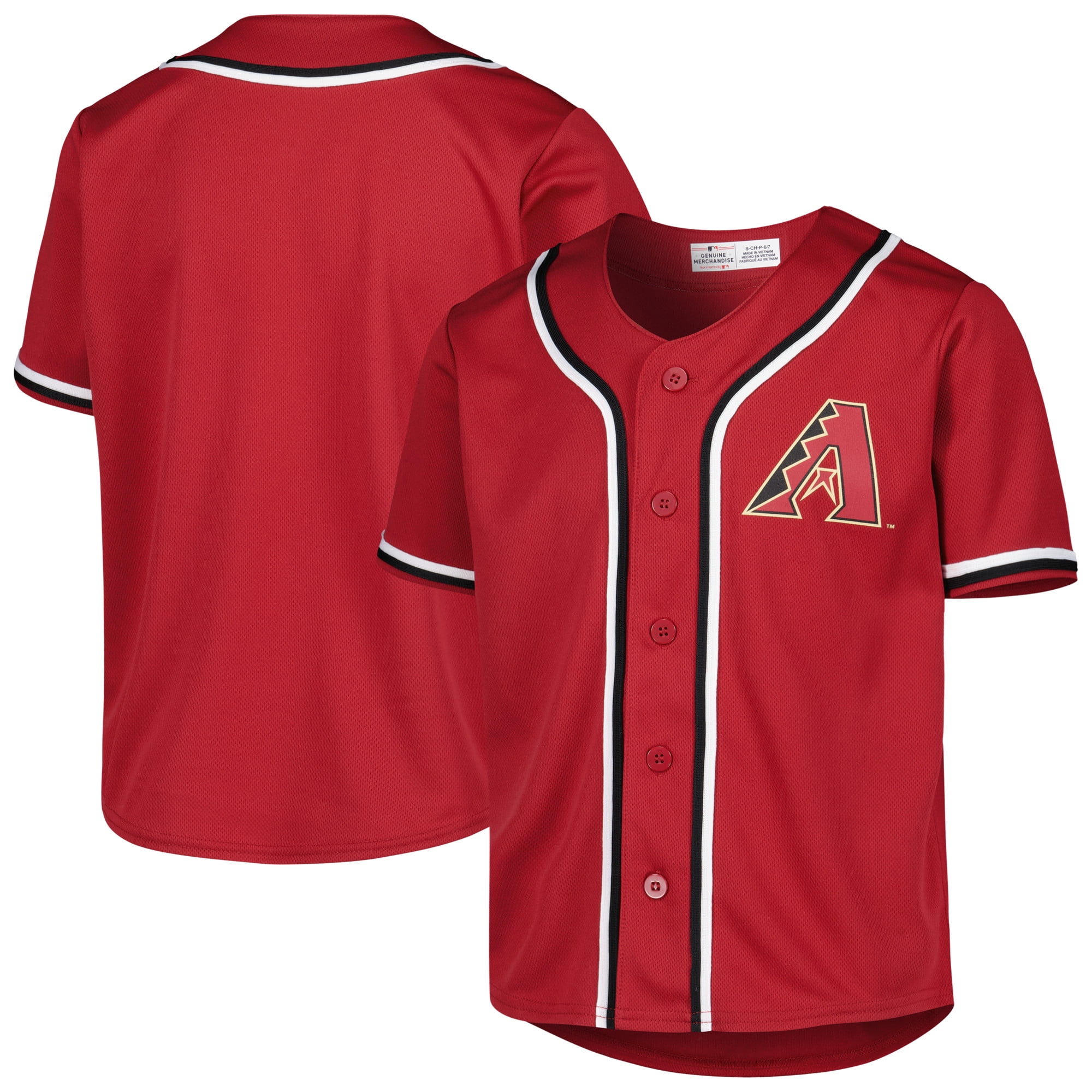 Youth Red Arizona Diamondbacks FullButton Replica Jersey